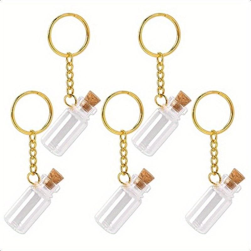 5pcs Small Glass Bottles With Cork Lids0.07oz Mini Glass Wishing Bottles Empty Spell Jars with Stoppers Message Glass Bottles Tiny Glass Jars with Cork Stoppers for DIY Crafts Chrismas Tree Decoration