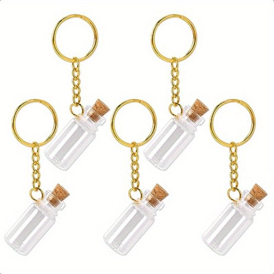 5pcs Small Glass Bottles With Cork Lids0.07oz Mini Glass Wishing Bottles Empty Spell Jars with Stoppers Message Glass Bottles Tiny Glass Jars with Cork Stoppers for DIY Crafts Chrismas Tree Decoration
